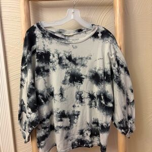 Sweet Love Black and Gray Tie-Dye Sweatshirt